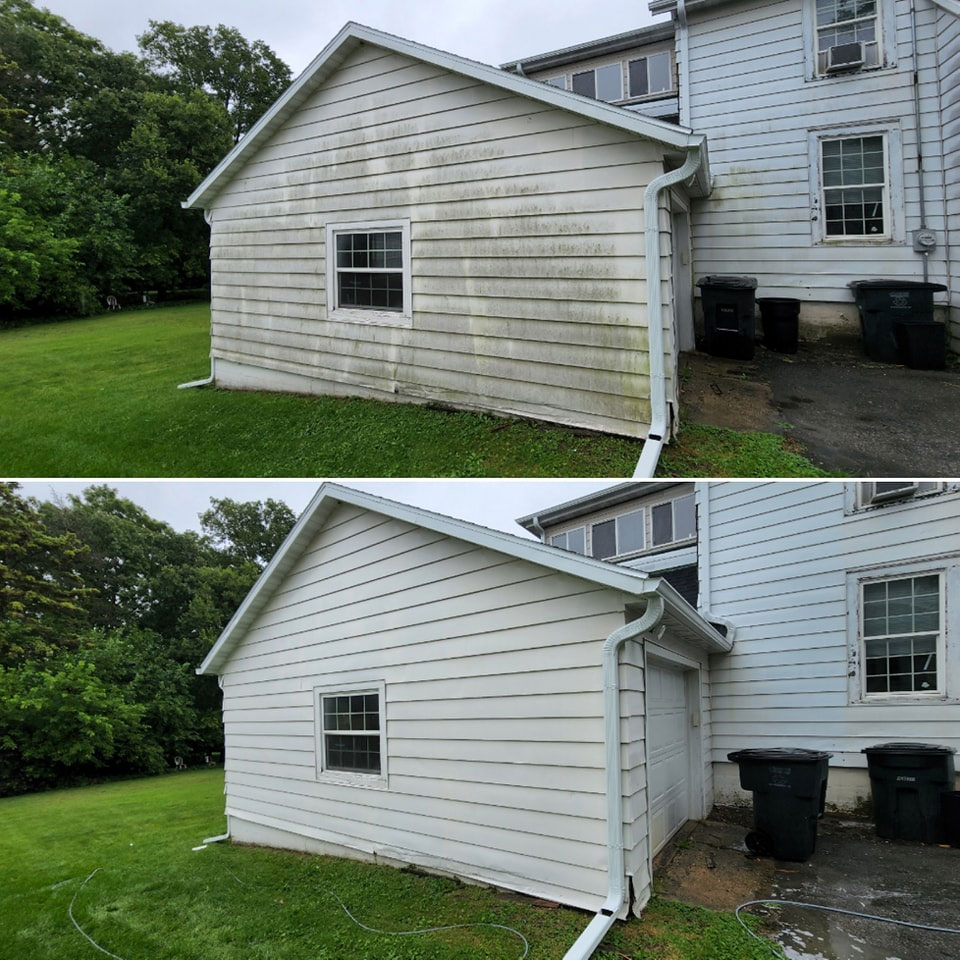 Before and After of Soft Washing House